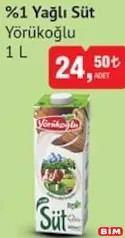YÖRÜKOĞLU %1 YAĞLI SÜT 1 L